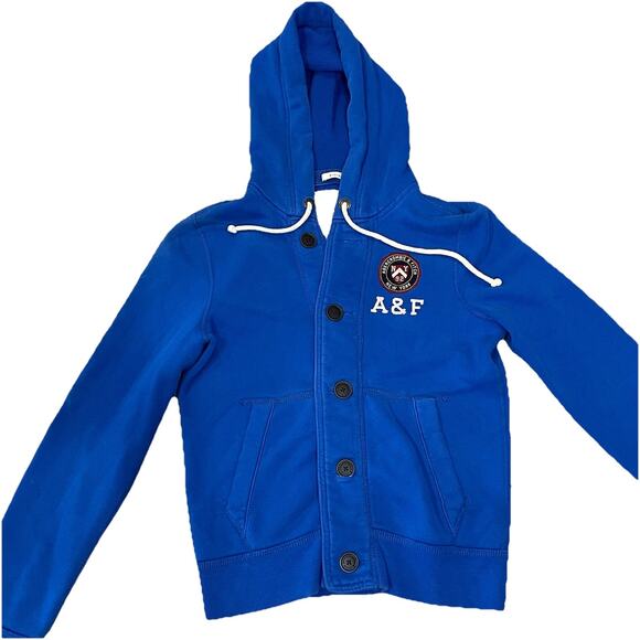 Abercrombie & Fitch Mens Sweatshirt Small Y2K Hoodie School Boy Streetwear - Picture 1 of 7